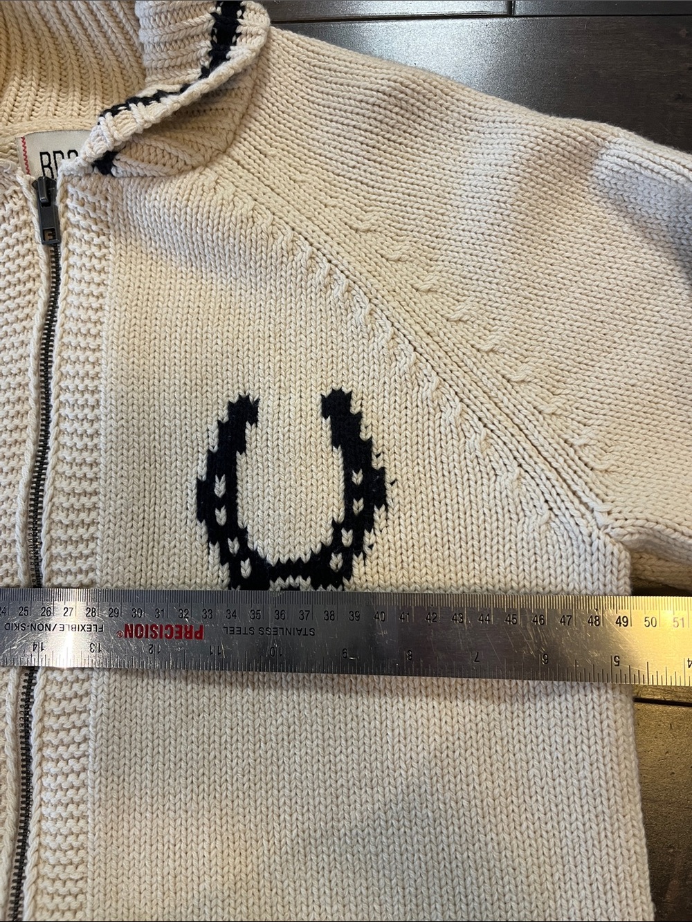 BDG Zip-Front Knit Horse Sweater L - Picture 10 of 12